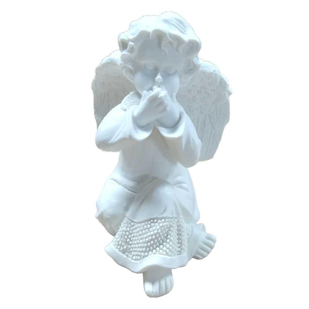 Patung Taman Malaikat Angel Shaped Decorative Garden Statue - LU01 - White