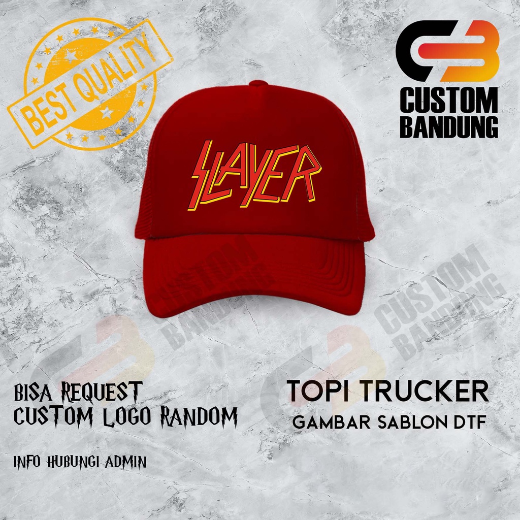 Topi Trucker SLAYER Pria Wanita Topi Jaring Aura Jala Trucker Cap Bisa Tulis Nama Bisa COD Original High Premium Quality