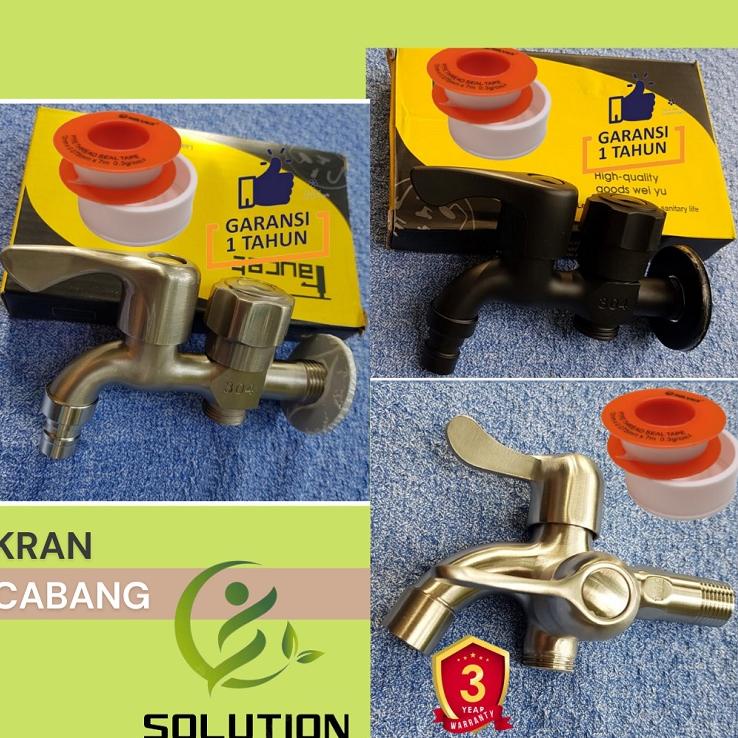 ☎ Kran Cabang Hitam Keran Cabang / Keran air Double / Keran Cabang Shower Mandi ۞