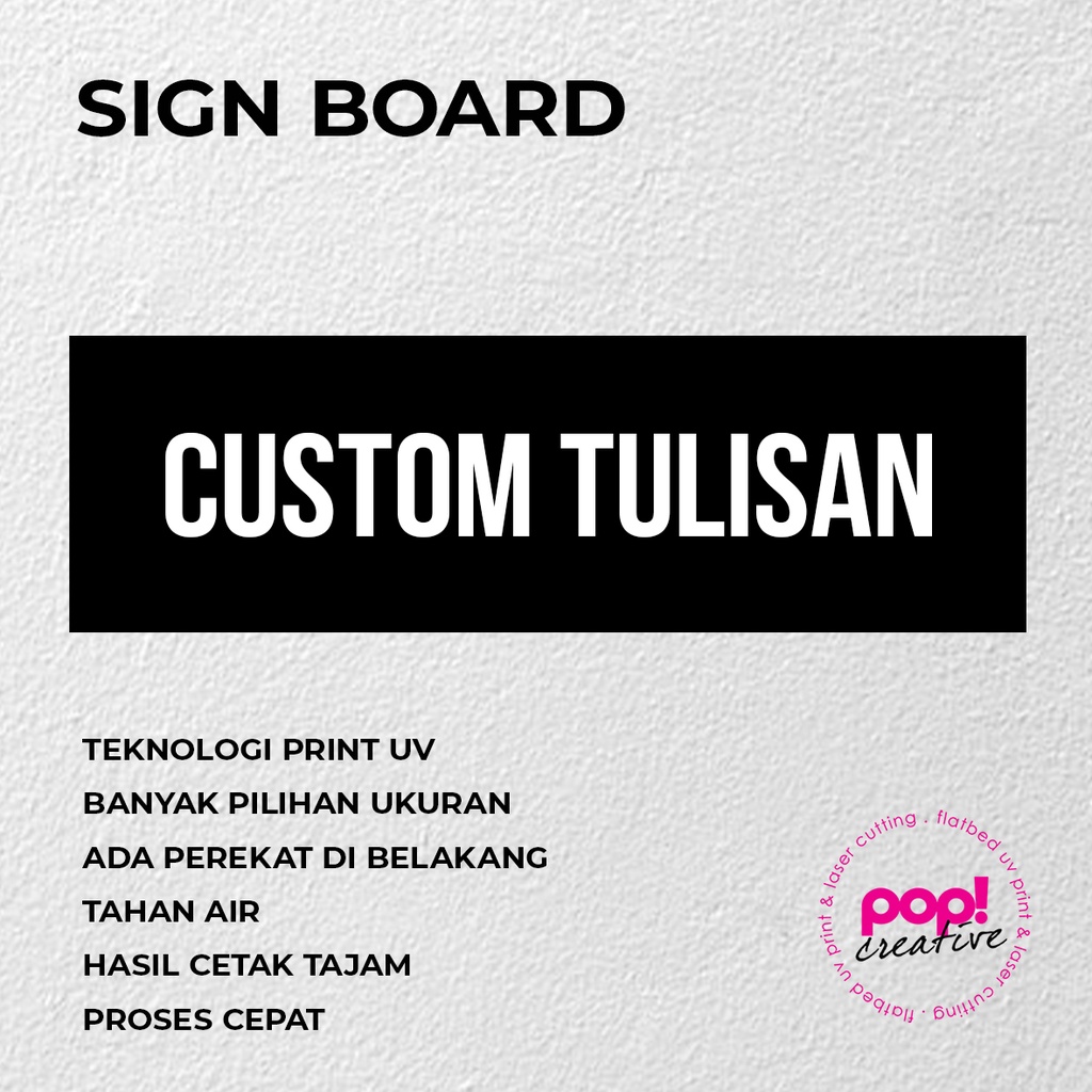 Custom Sign Board Nama Ruangan Akrilik Print Papan Nama Ruang Kantor