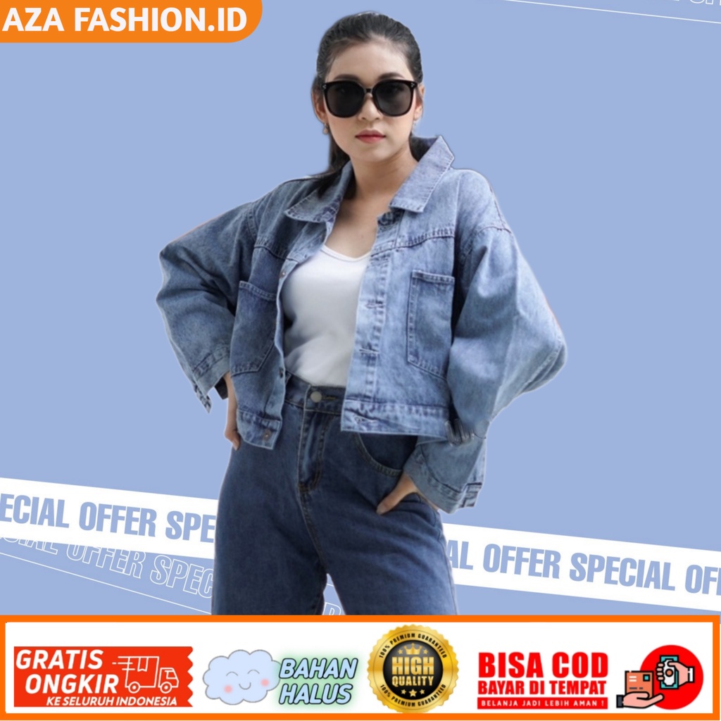 Jaket Jeans Oversize Wanita / Jaket Crop Oversize / Jaket Jeans Wanita