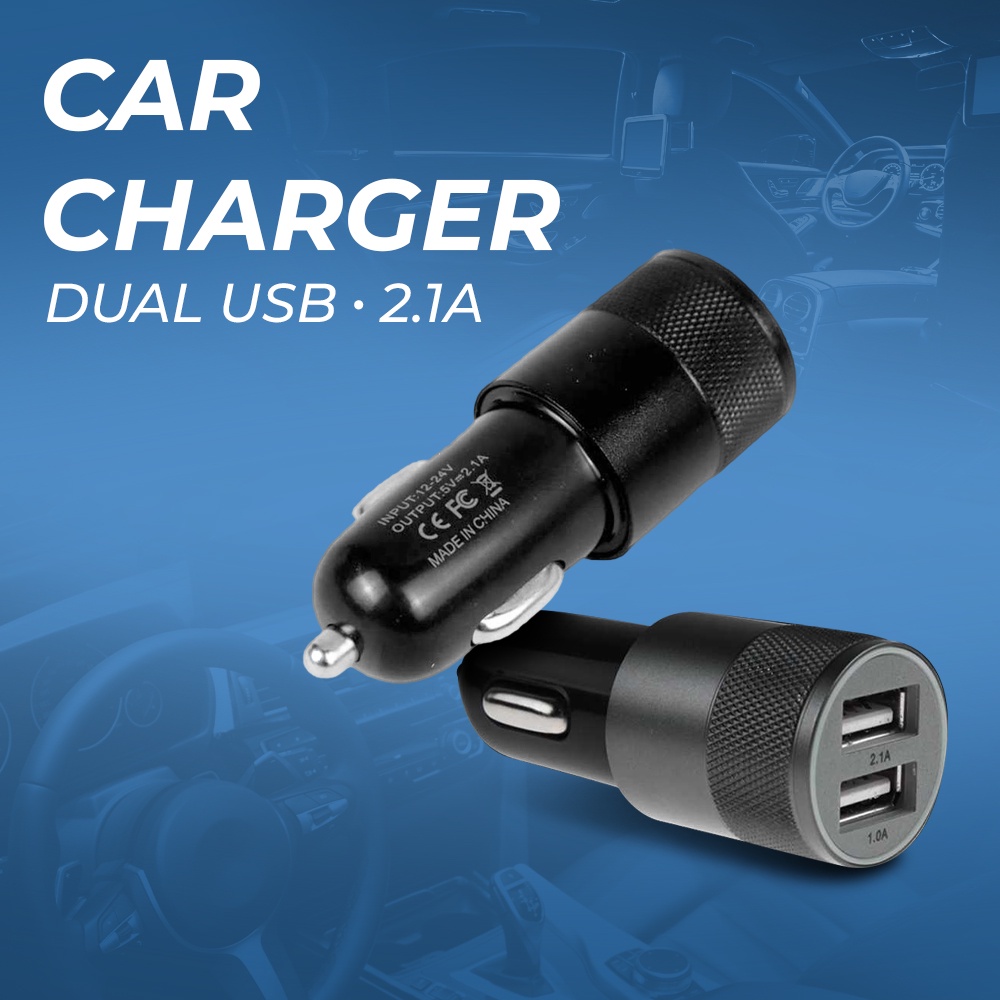 Dual USB Car Charger 2.1A - OMRS7FBK Black