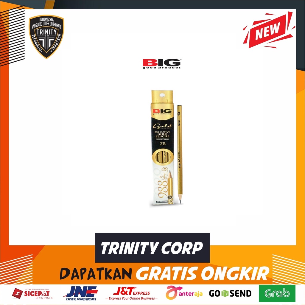 

Pensil 2B BIG PS-988 Gold Pencil Untuk Ujian Per Pack