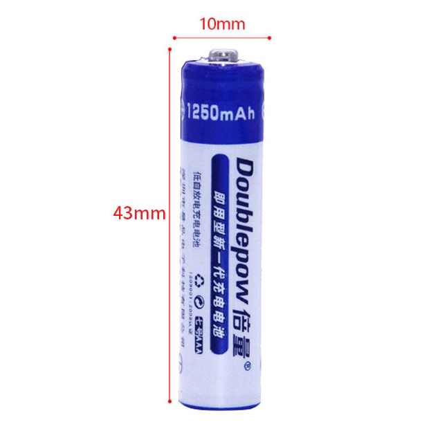 Doublepow Batu Baterai AAA Rechargeable NiMH 1250mAh 2 PCS - No Color - S3BT04XX