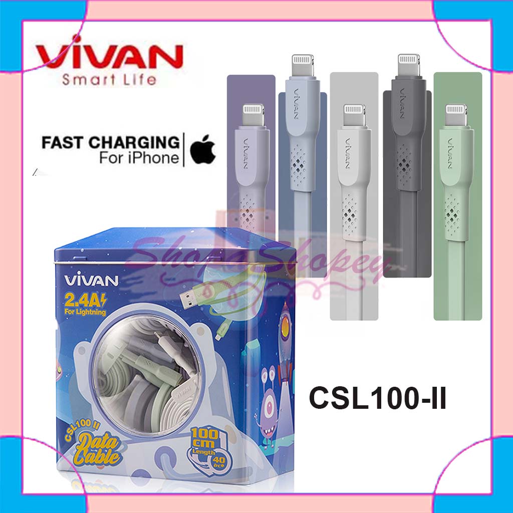 Kabel Data LIGHTNING VIVAN CSL100 Fast Charging 2.4A for Iphone - Garansi Resmi 1 Tahun