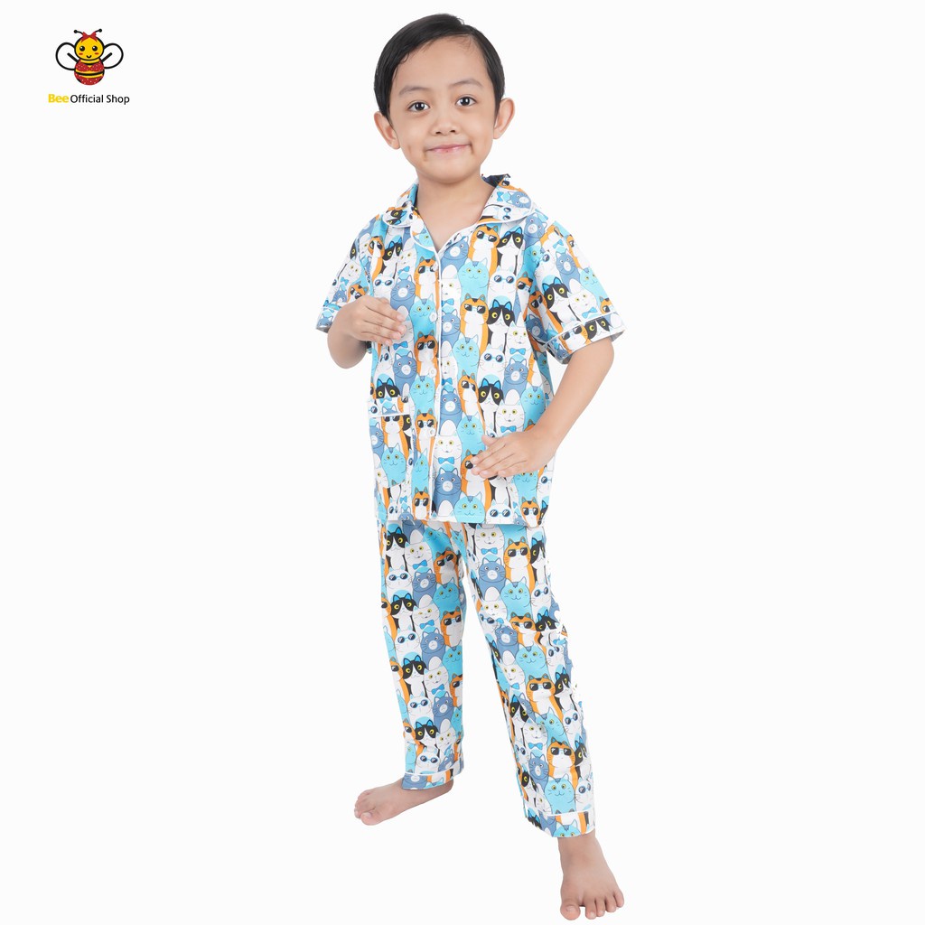 BEE - Piyama Anak CP Setelan Baju Tidur Anak Bahan Katun Motif Karakter 1010