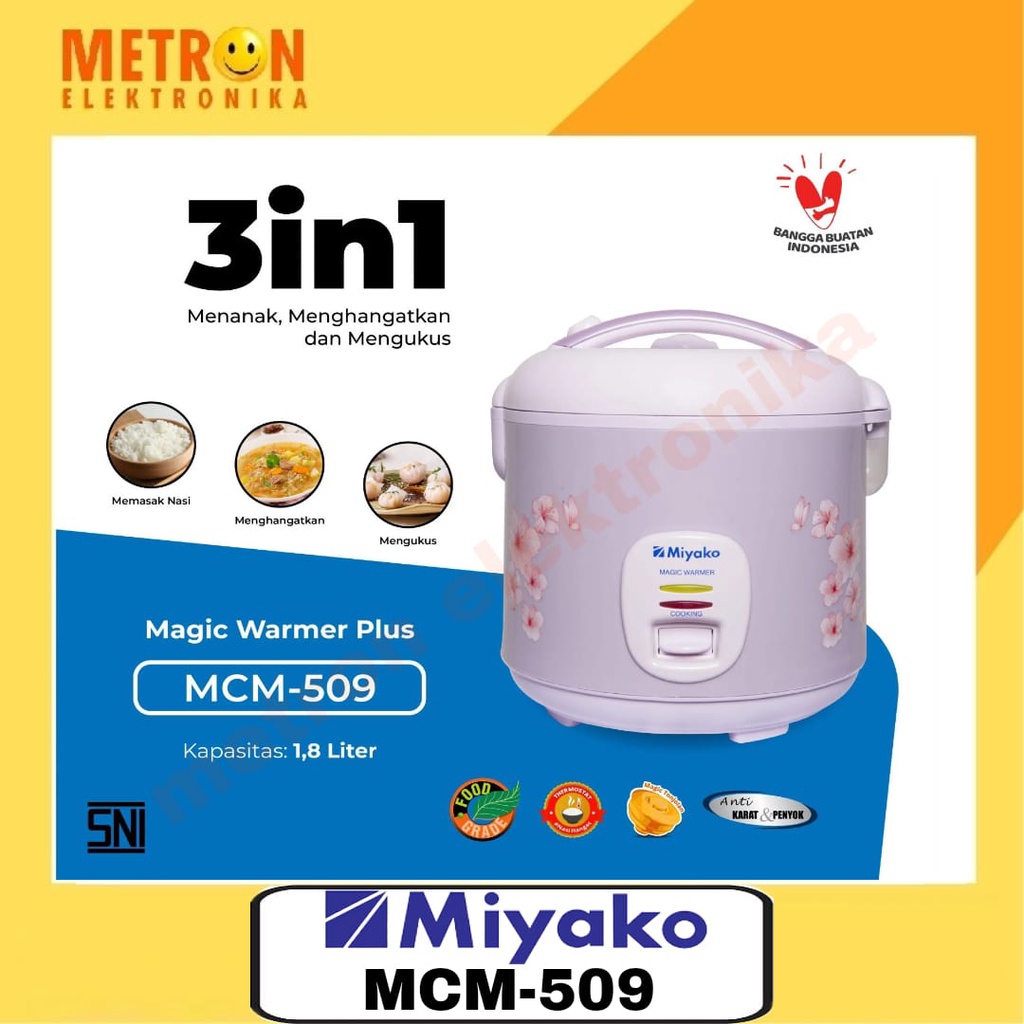 MIYAKO MCM 509 PENANAK NASI / MAGIC COM 1,8(LITER) / MCM509