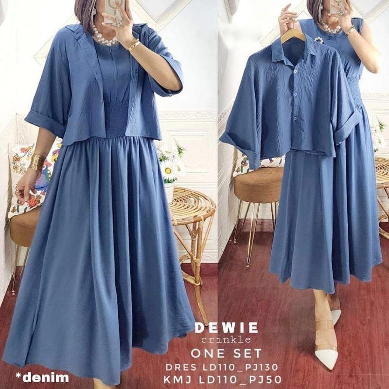 Setelan midi Dewie crinkle one set My & Me setelan dress dan outer