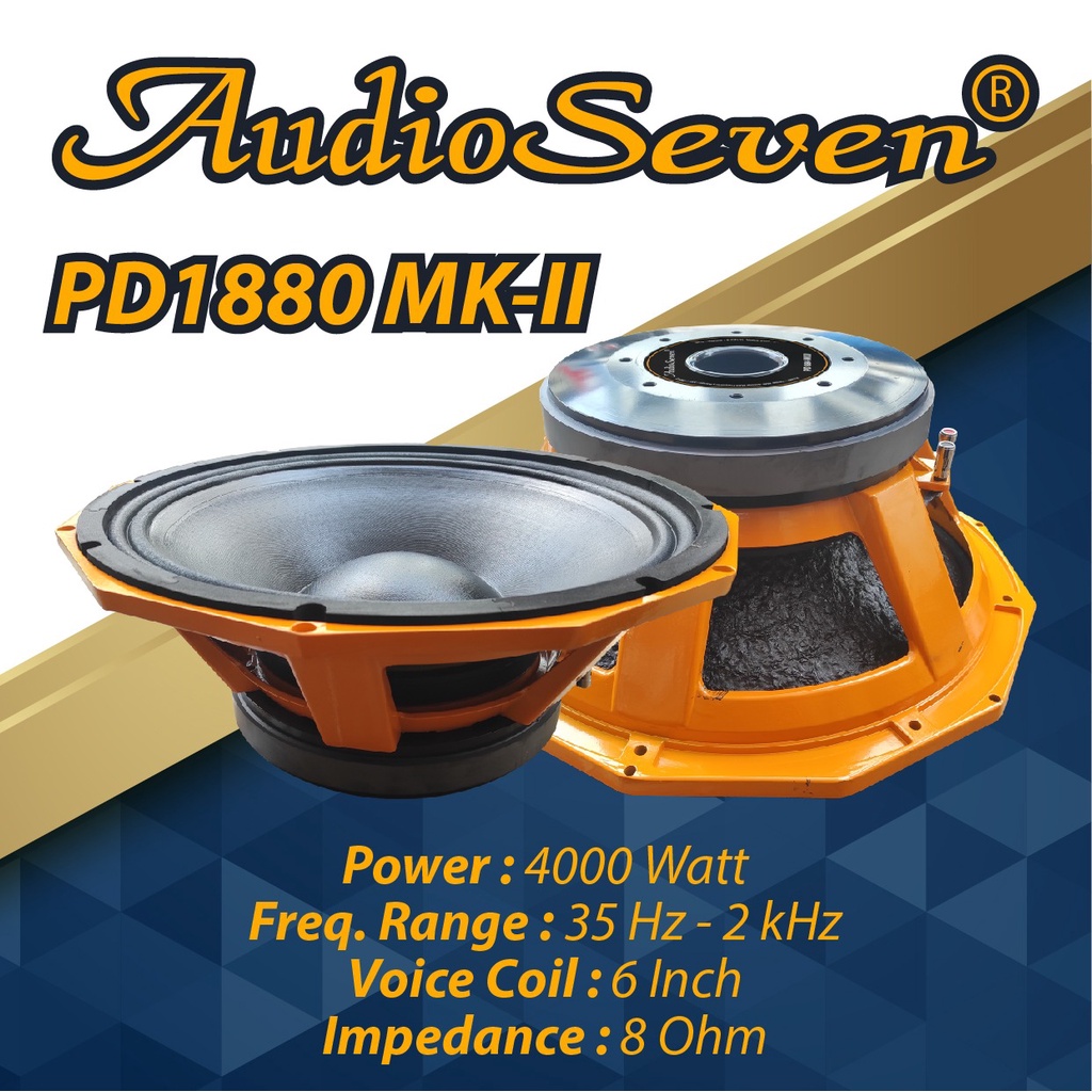 Woofer 18" Driver Speaker Subwoofer 18 Inch Komponen Component LF Low Frequency 4000 Watt Audio Seven PD1880 MK-II