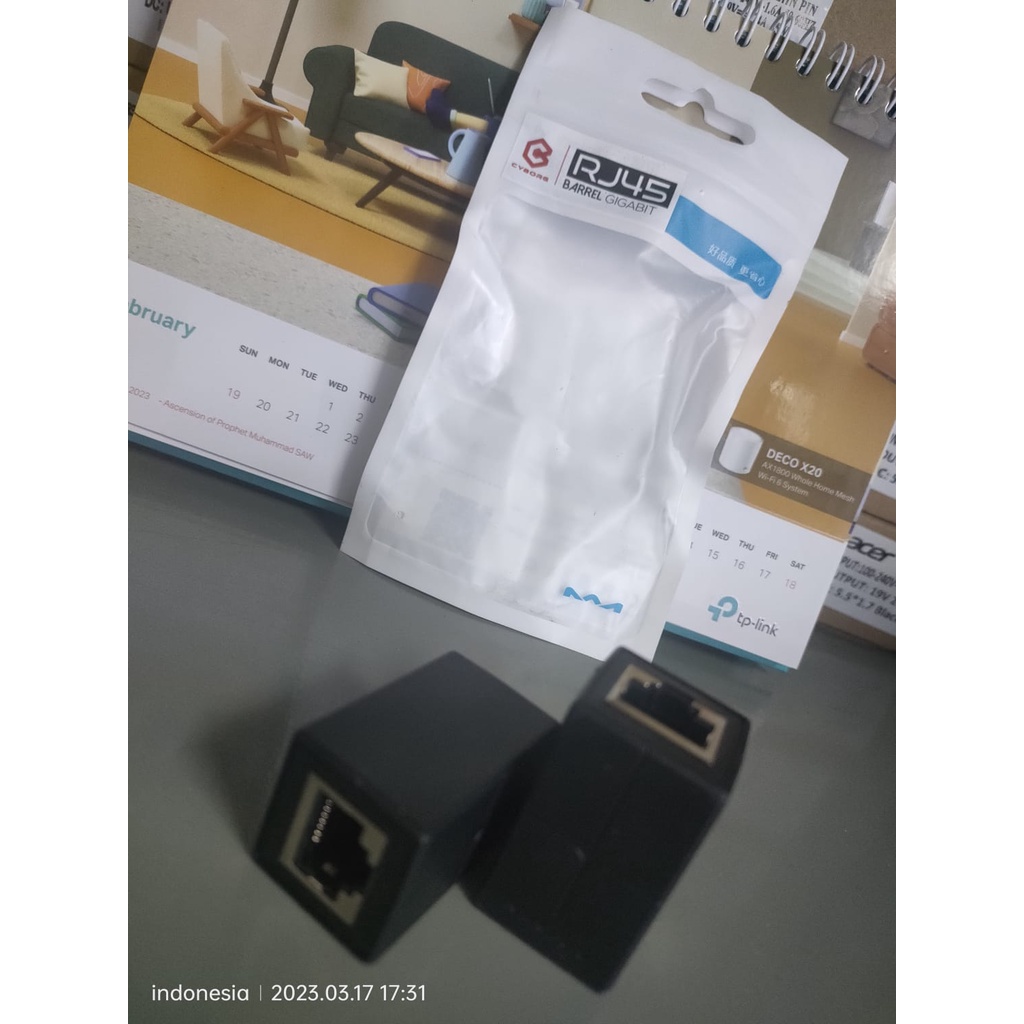 Barel UTP RJ45 Konektor Sambungan Kabel Lan Cat5e,Cat6 Anti Thunder