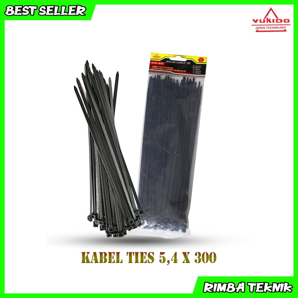 Kabel Ties Hitam 5.4x300mm / 30cm 1 Pack Isi 100pcs Cable tie/kabel tis Nylon