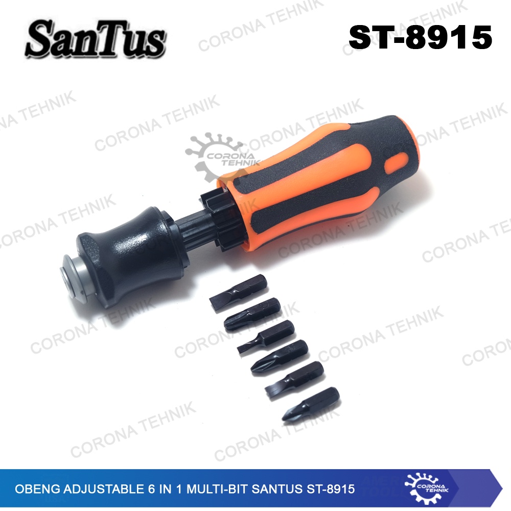 Multi-Bit Santus ST-8915 Obeng Adjustable 6 in 1