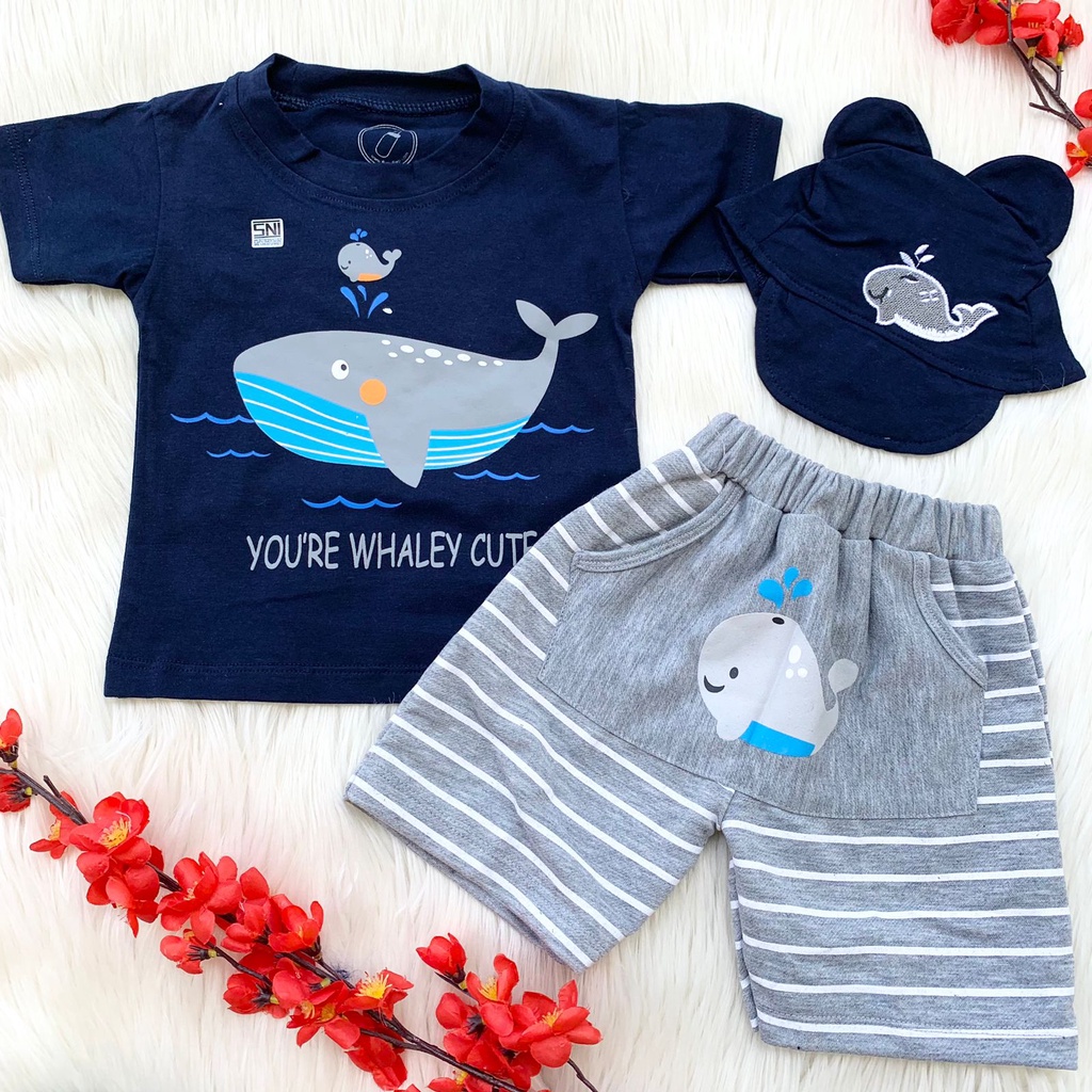 Baju setelan kaos celana kekinian fashion anak bayi cowok laki baby boy murah -sur