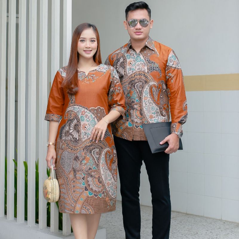 DRESS BATIK COUPLE PREMIUM LAPIS TRIKOT / DRESS BATIK / KEMEJA BATIK