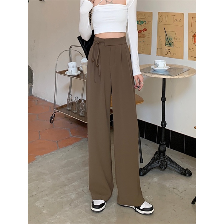 EUNII Celana Kulot Straight Pants Terbaru Hitam Loose Highwaist Kekinian Korean Style