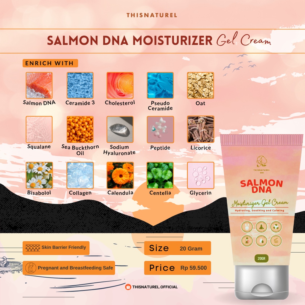 Paket Bundling Salmon DNA Facemist dan Moisturizer Gel Cream