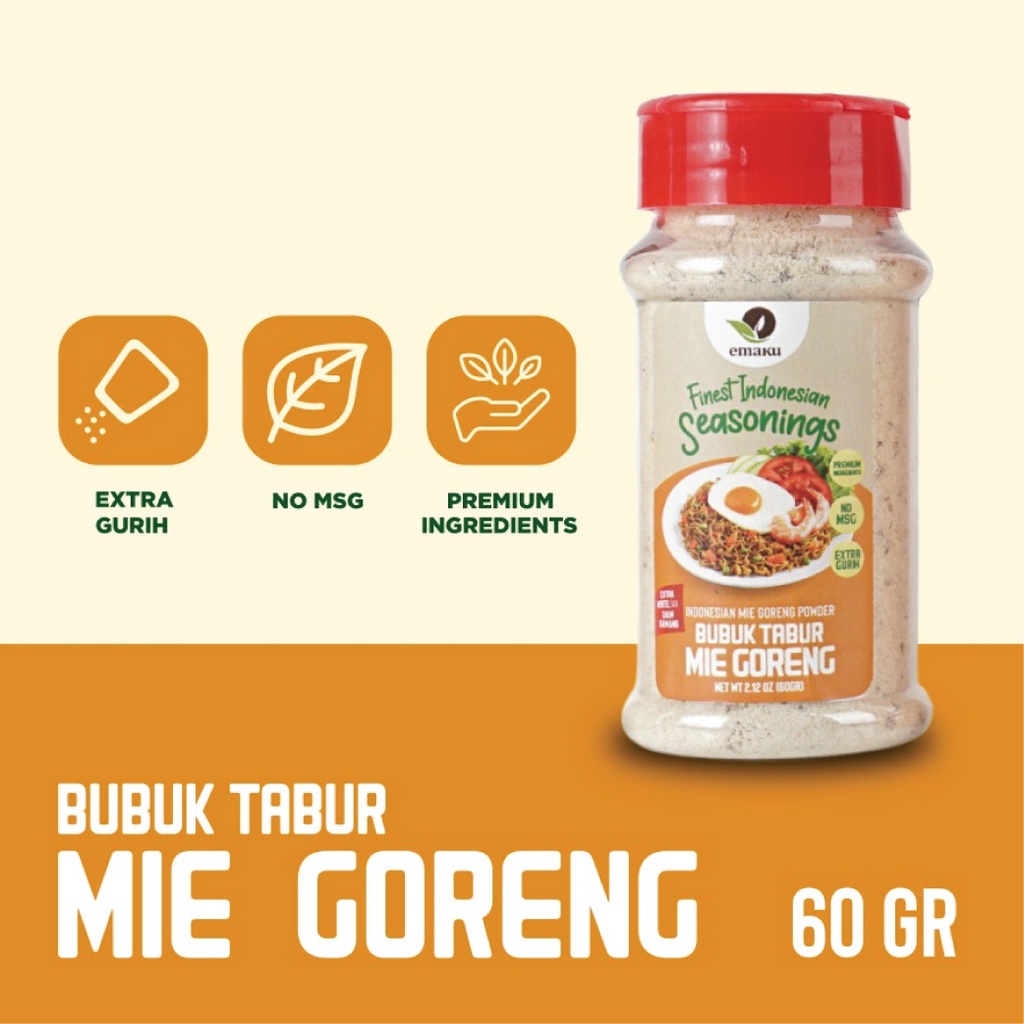 Emaku Bumbu Mie Goreng Powder No MSG 60gr / Bumbu Mie Goreng Bubuk