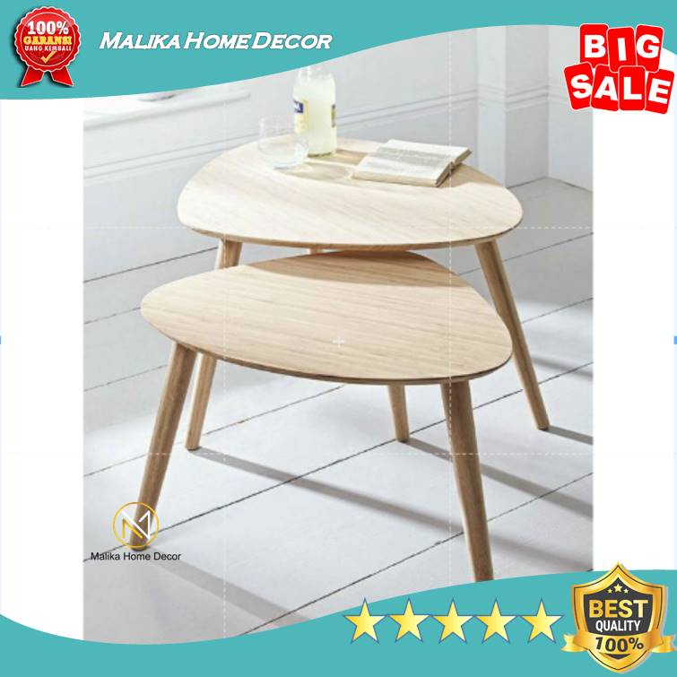 PROMO Dapat 2pcs Meja Tamu Minimalis segitiga Coffee table Kopi Beside Table Murah meja serbaguna me