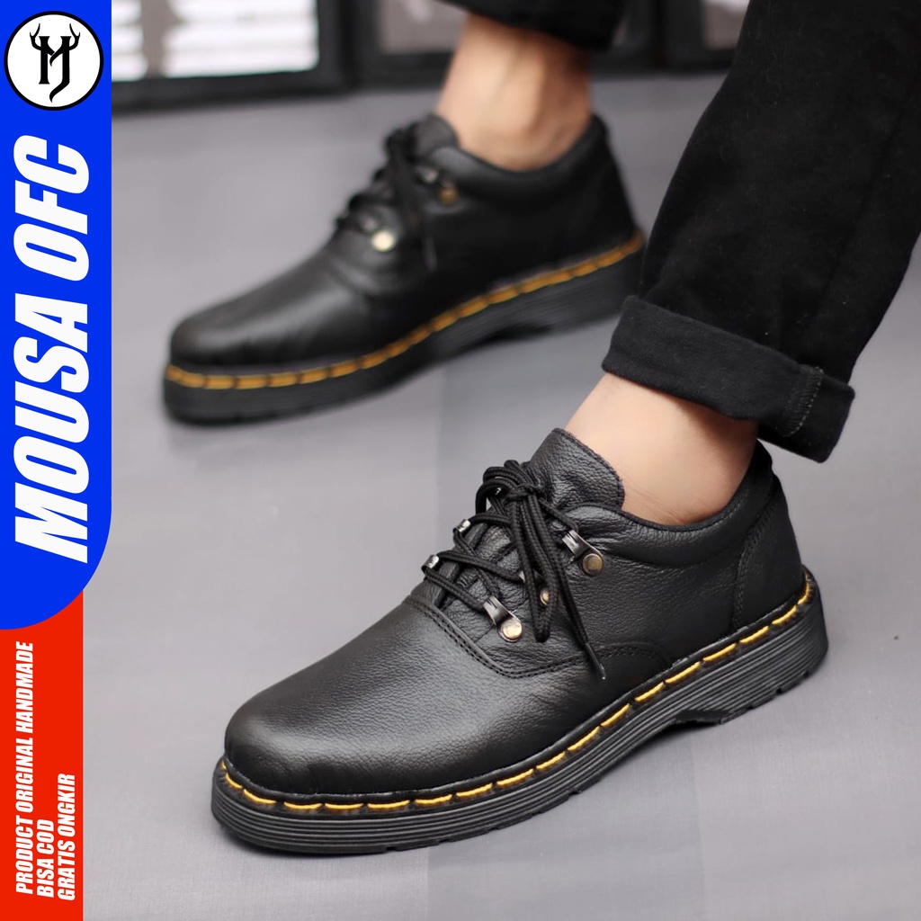 Sepatu Pantofel Pria Formal Docmart Low Boots Kulit Asli Mousa Hagrid