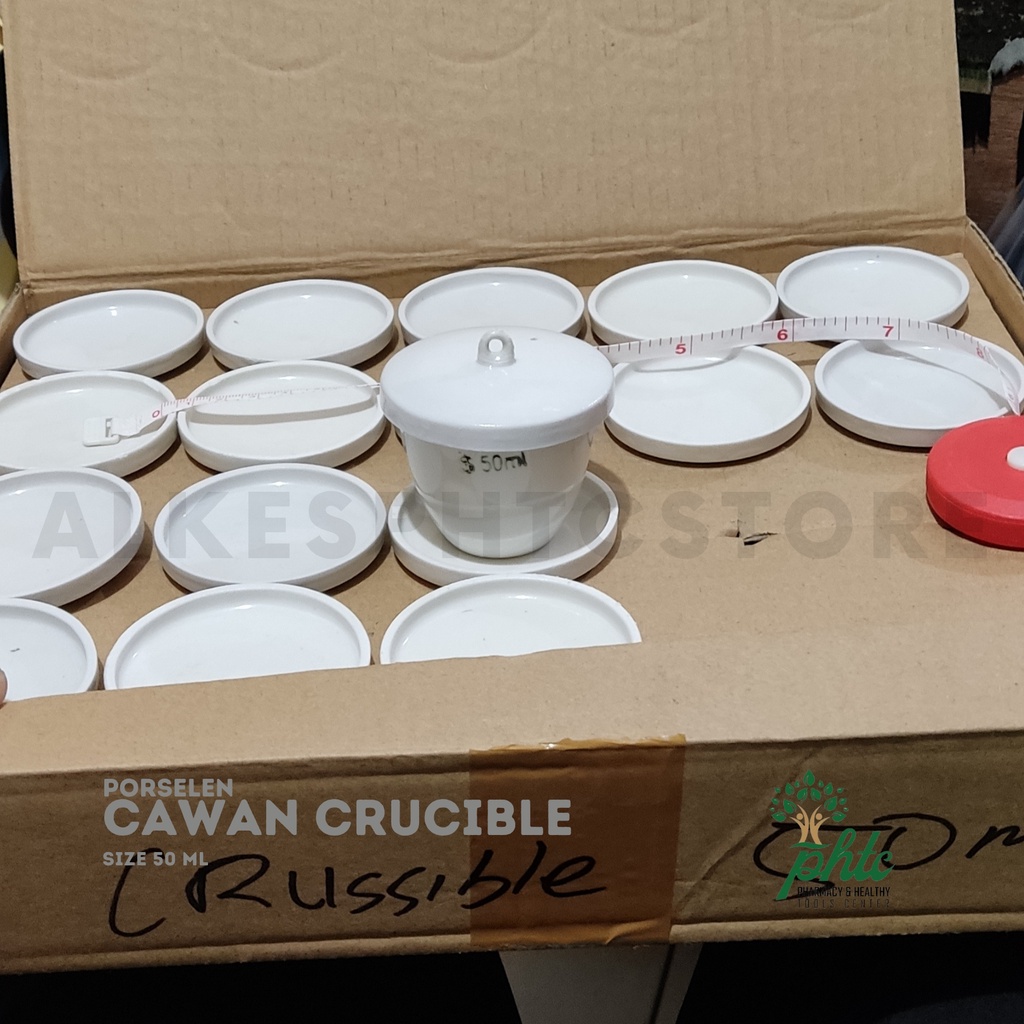 Cawan Crusible 50ml + Tutup l Cawan Krusibel