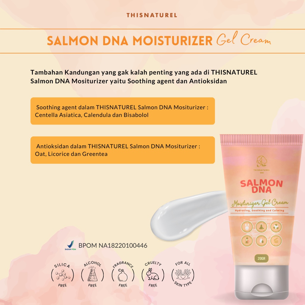 Salmon DNA Moisturizer Gel Cream 20gram - Skin Barrier Repair Calming Soothing Brightening
