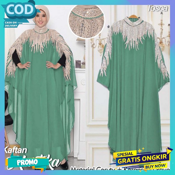 Ksftan Terbaru2023 Sarri Captan Sanita Tetbaru 2023 Ghamis Syari Ramadhan Kaftan Panjang Polos Termu