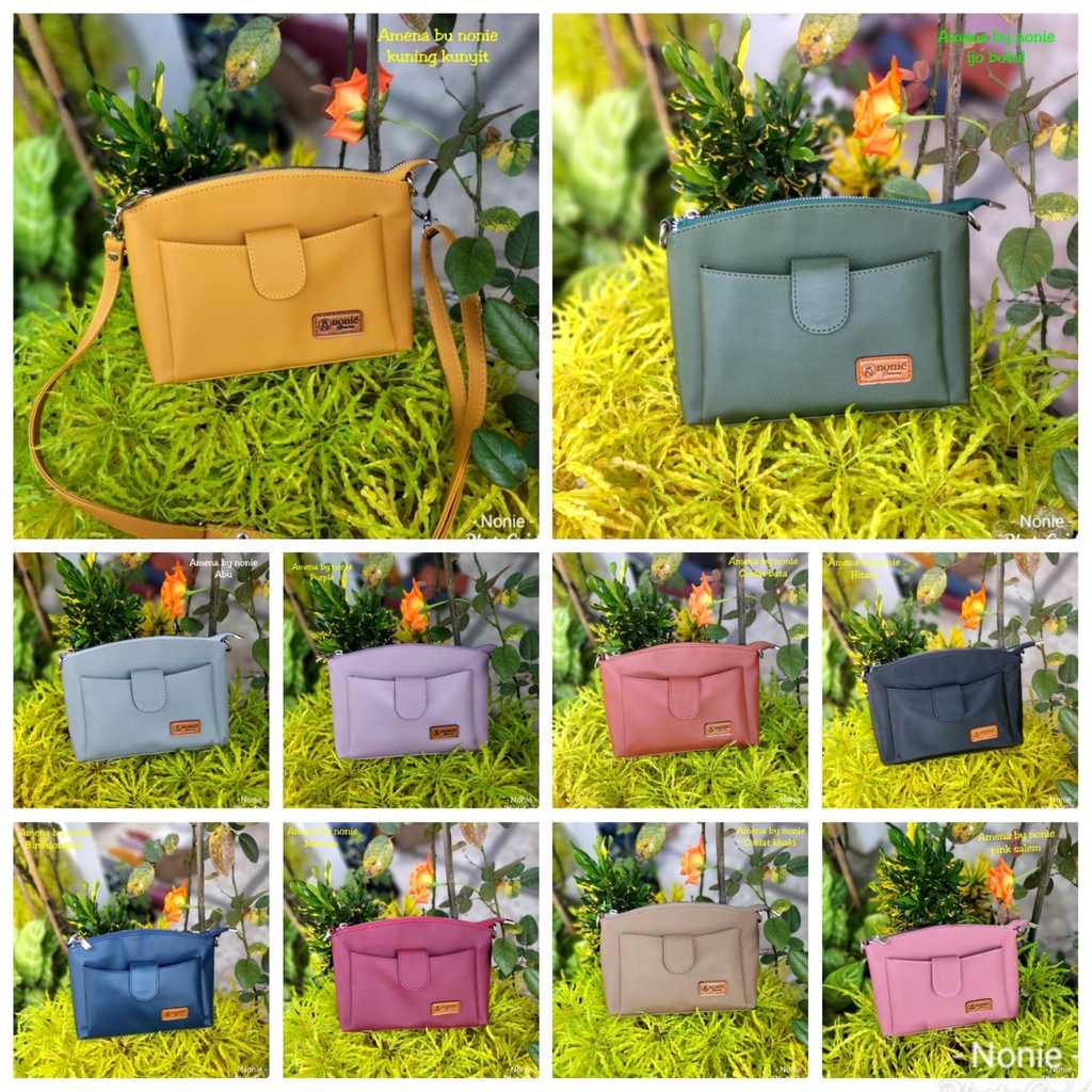 TAS SLEMPANG AMEENA BY NONIE 100% REALPICT SLINGBAG  TAS WANITA