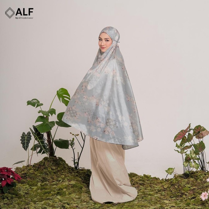 Alf By Alif Mukena Mini Motif Travel - Jasmine In Khaki
