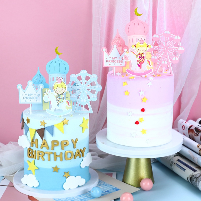 CCC07 Cake Topper Castle Princess Istana Hiasan Dekorasi Kue Ultah Ulang Tahun Happy Birthday