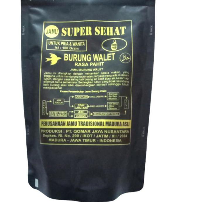 

Jamu walet madura super sehat multi khasiat (Rasa PAHIT kemasan pouch 150gr) ✔