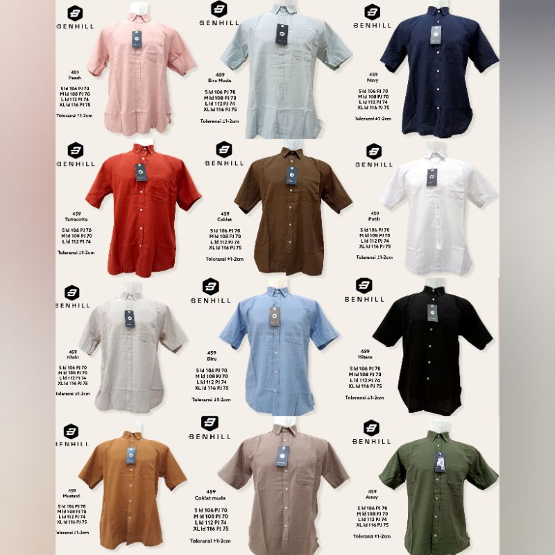 KEMEJA LINEN KEMEJA BENHILL LENGAN PENDEK