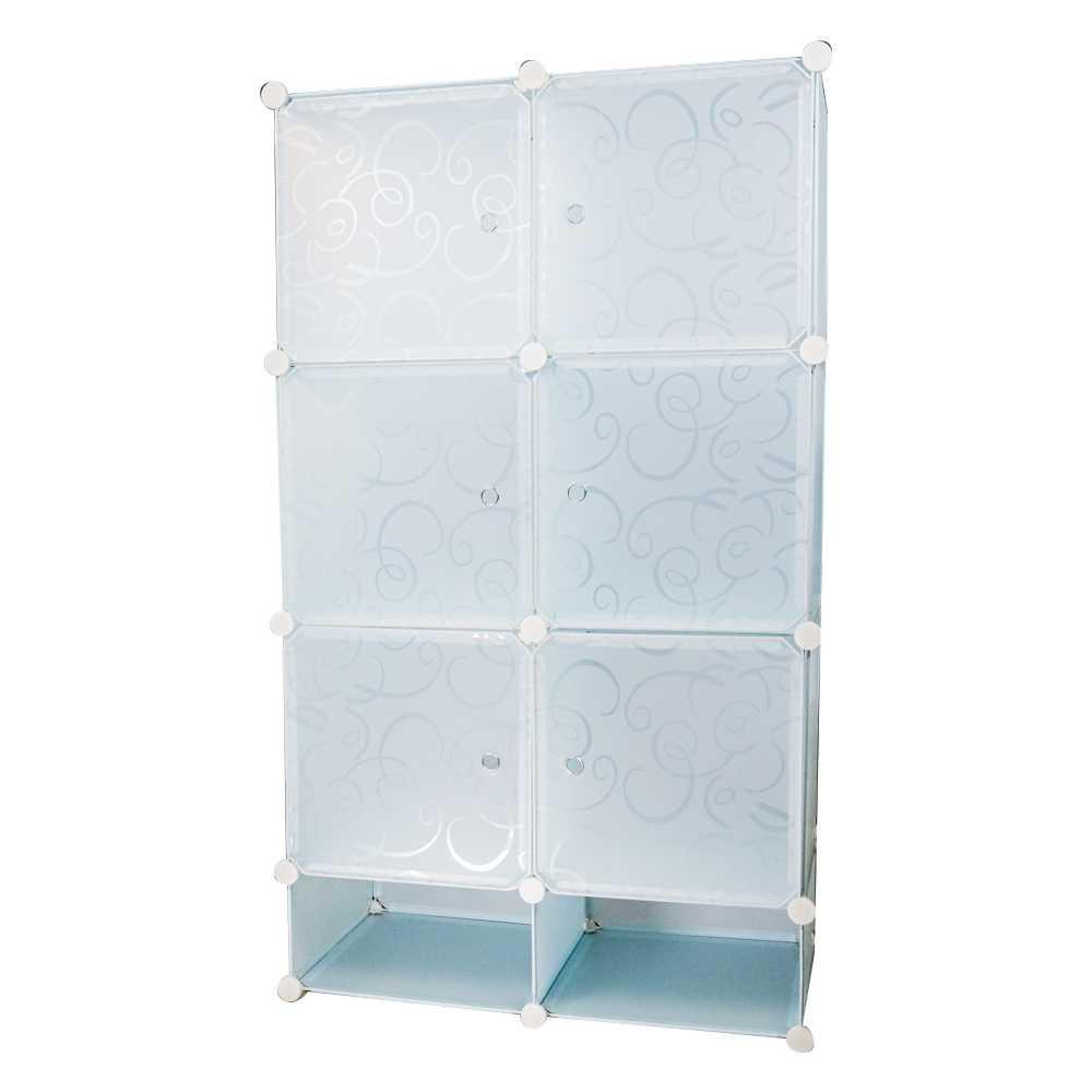 TaffHOME Lemari Plastik DIY Multifungsi Wardrobe Storage Box 6 Pintu - LBXJ019