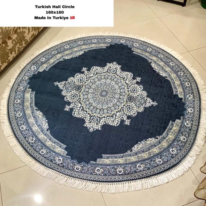 Karpet Turki Bulat mewah anti slip anggun tebal