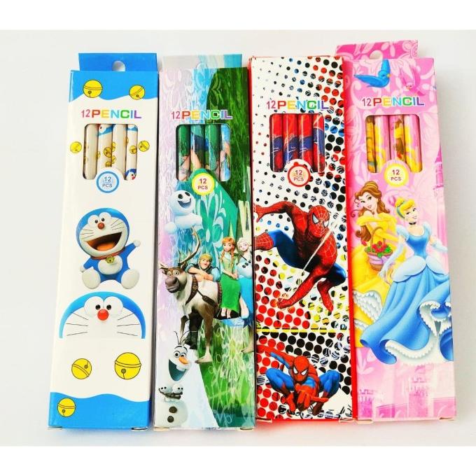 

+%+%+%] Pensil 2B Disney Isi 12Pcs / Pensil Kayu 2B Disney / Pensil Lucu