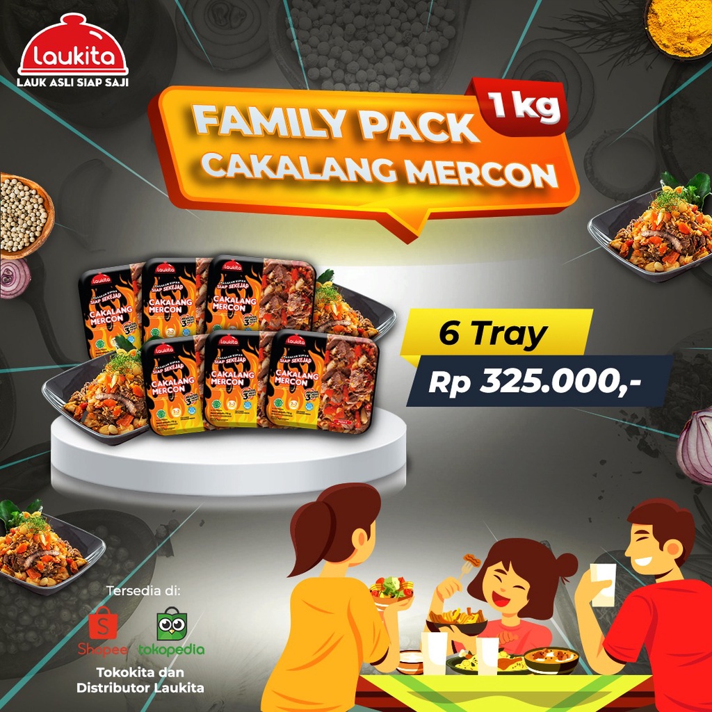 

Laukita Family Pack - Cakalang Mercon Pedas Frozen Food [6 Tray]