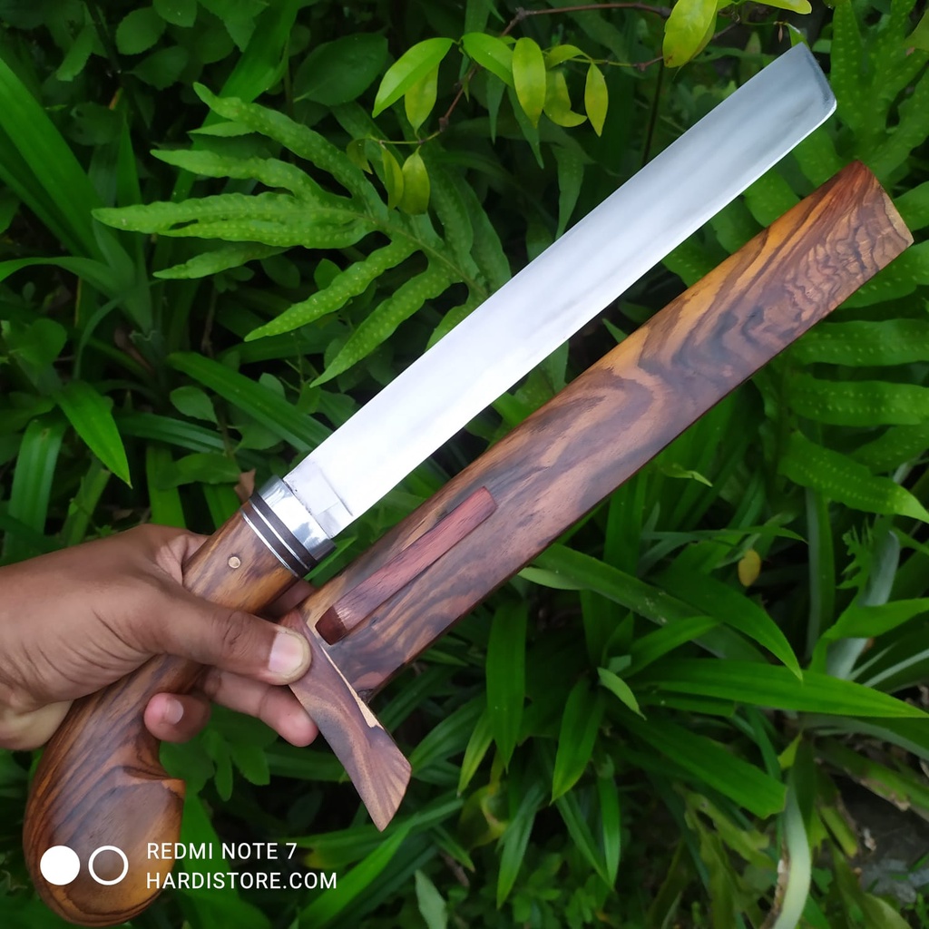 Pisau Sembelih Per Jeep Willys 29,5 cm Asli Warangka Kayu Sonokeling