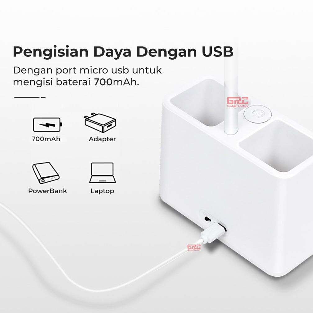 Lampu Meja Belajar LED Portable Lampu Baca Flexible Tempat Pensil