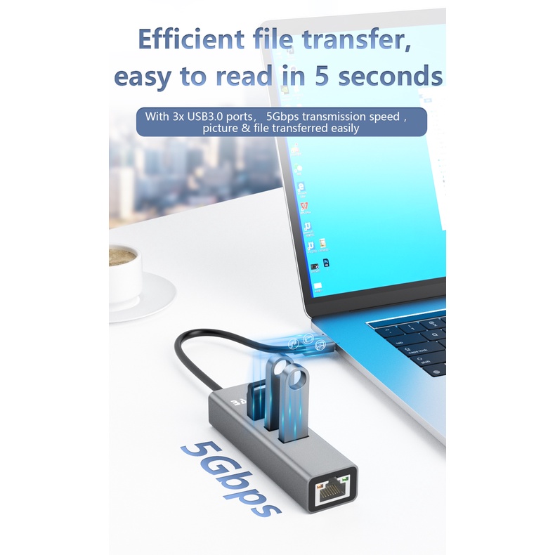 Bafo BF-A324 USB 3.0 to Gigabit Ethernet With 3Port USB 3.0 HUB