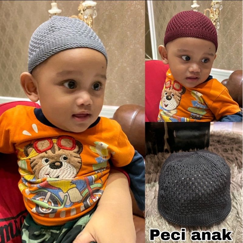 (BAYI 0 - 3 TAHUN) PECI RAJUT SUPER TEBAL PREMIUM NANAS ARIFIN POLOS HITAM PUTIH MOTIF ANAK LURIK CAK NUN MERCAN SOUVENIR KHITAN TASBIH SAJADAH QURAN OLEHOLEH HAJI UMROH