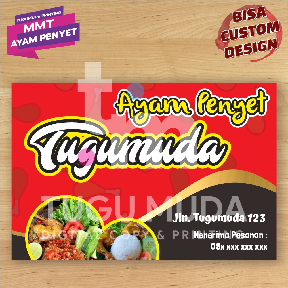 Cetak Spanduk|Banner|MMT-WARUNG PECEL LELE-AYAM PENYET-REMPELO ATI-PETE