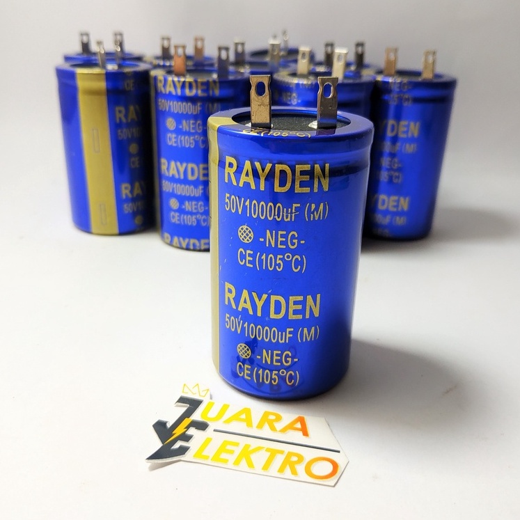 RAYDEN Elco 10000uF/50V | Kapasitor Elko 10000 uF/50 V Rayden - Oranda Biru