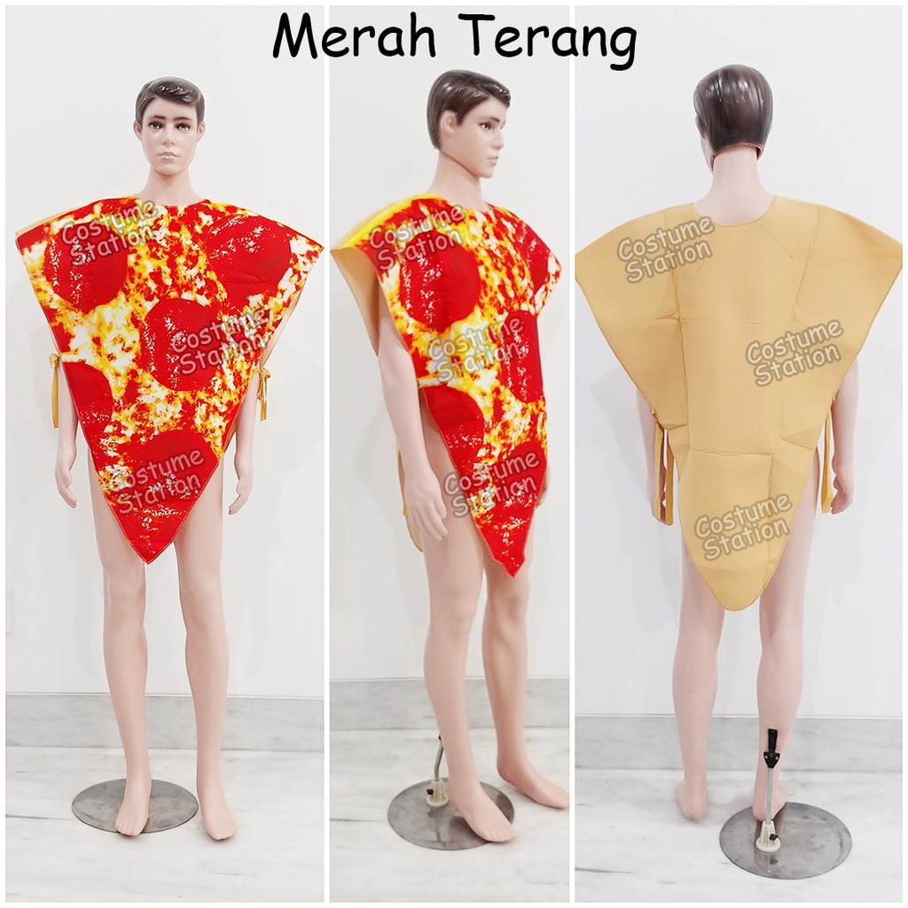 Kostum Pizza Mascot / Costume Maskot Onesie Roti Makanan Halloween dewasa