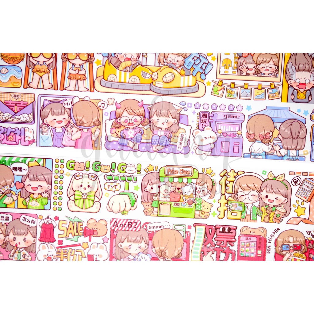 Stiker Washi Lembaran Girls Day Out Sticker Motif Cewek Lucu DIY Scrapbook GH 303050