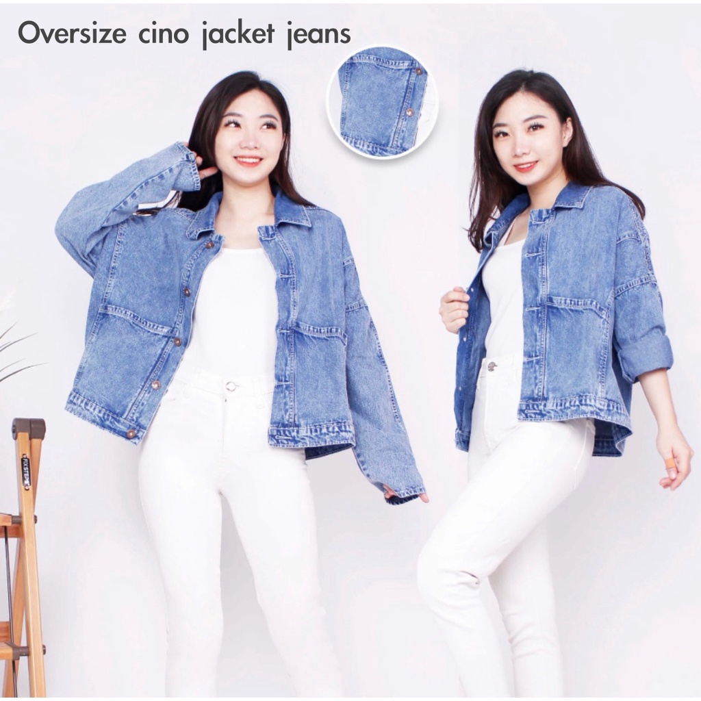 Oversize cino jacket jeans wanita by Genijeans