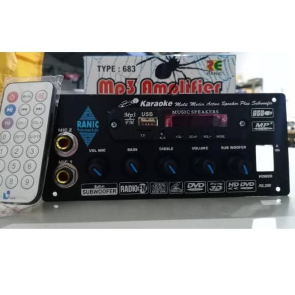 ☏ kit power amplifier speaker aktif plus MP3 USB 750W PMPO spider ➤