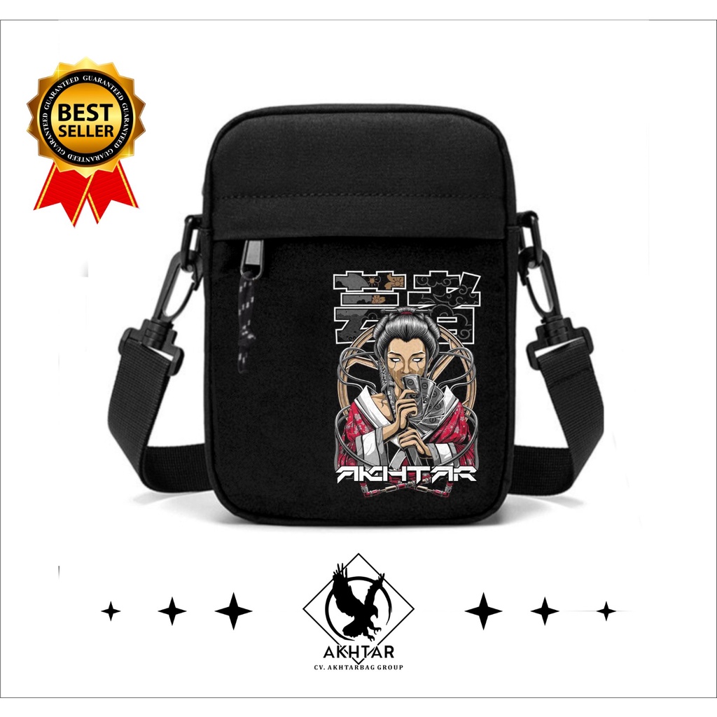 Akhtar tas selempang pria distro terbaru 2023 keren kekinian sablon printing
