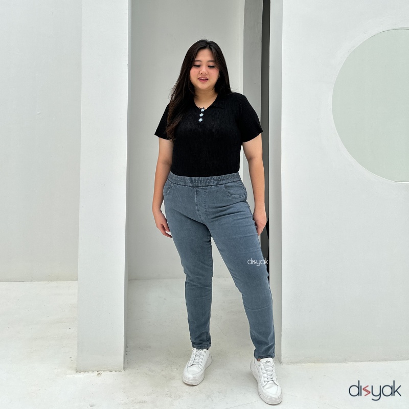 DISYAK - JEGGING Abu Abu Premium Soft Jeans Strecth 9908-3308