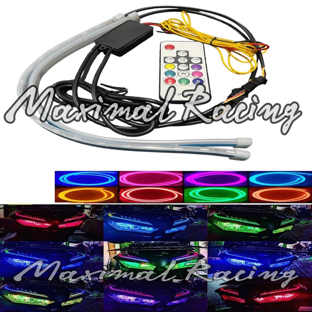 Lampu Alis Led DRL Slim RGB Remot Sen Runing 30CM 60CM 12 Volt Harga 1Set