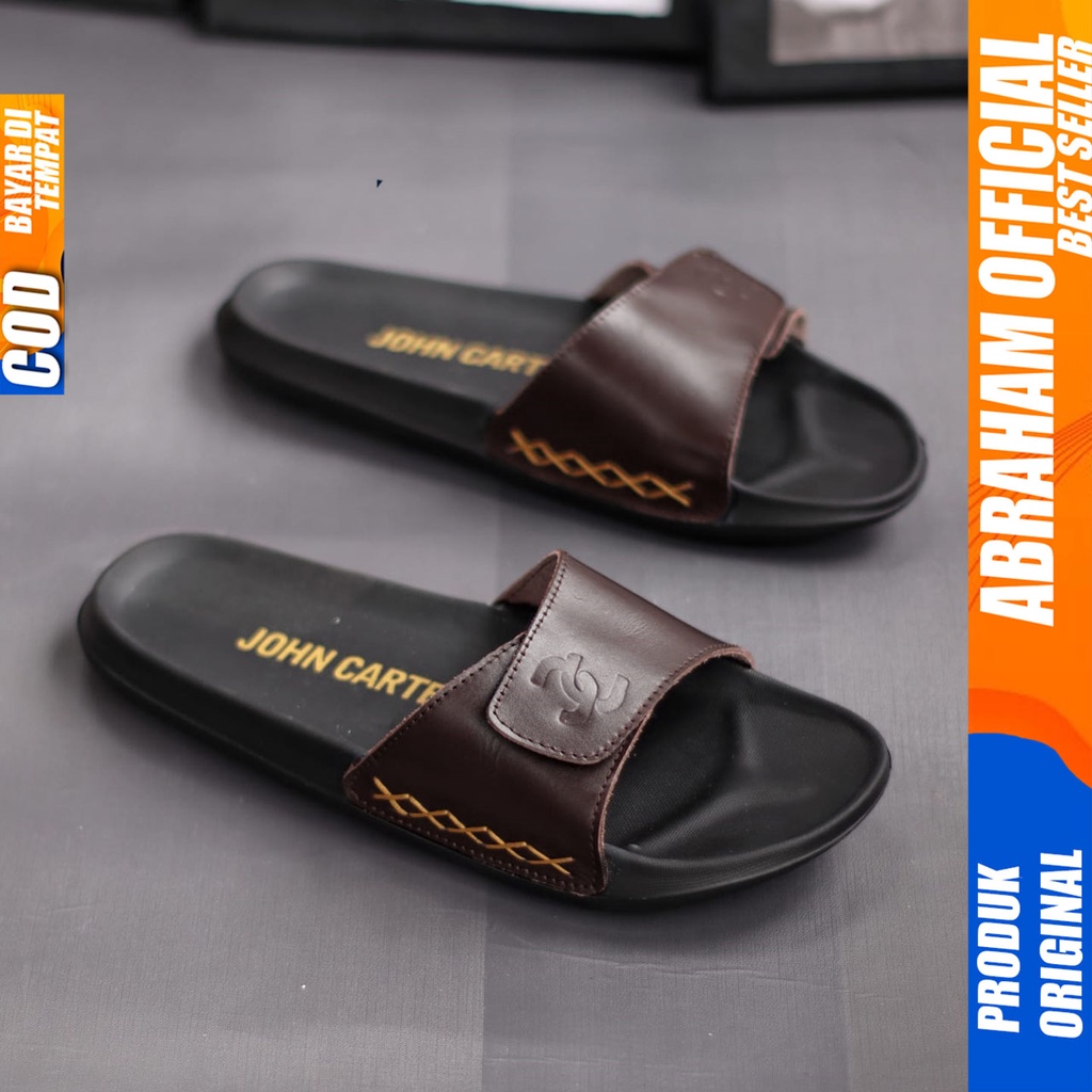 Sandal Slide Pria Casual Sendal Selop Pria Ringan Abraham Blod