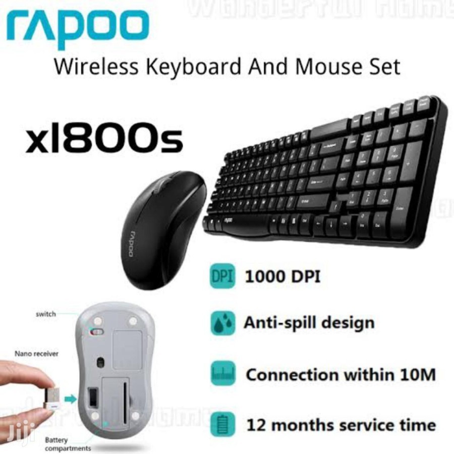 Rapoo X1800S Wireless Optical Keyboard + Mouse Combo